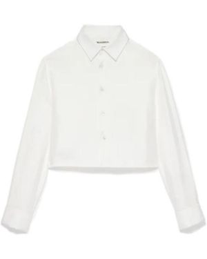 JW Anderson Cropped Silk Twill Shirt - White