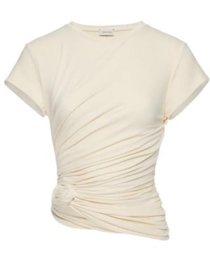 Magda Butrym Side Knot Draped T-Shirt - White