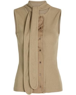 Lemaire Scarf-Effect Cotton-Blend Top - Natural