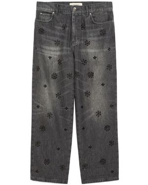 Weekend by Maxmara Sequinned Denim Jeans - Grey