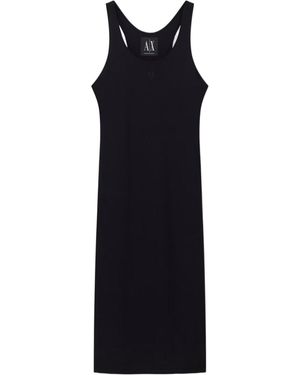 ARMANI EXCHANGE Ribbed Midi Dress - Black