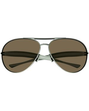 Bottega Veneta Eyewear Aviator Frame Sunglasses - Green
