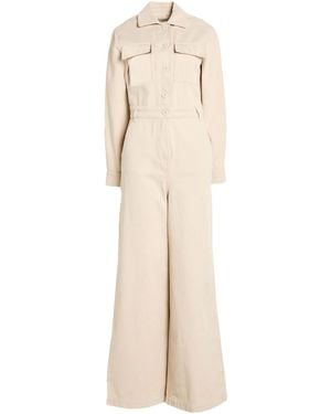 Weekend by Maxmara Solid Color Long-Sleeve Jumpsuit - Natural