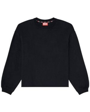 DIESEL Peached Raw-Hem Cotton Sweatshirt - Blue