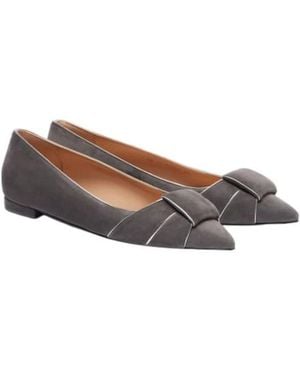 Gianvito Rossi Suede Ballet Flats - Brown