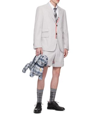 Thom Browne Striped Seersucker Sport Coat - White