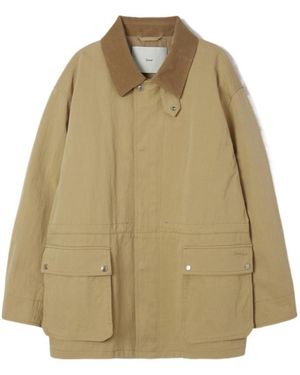 DUNST Ribbed Collar Loose Jacket - Natural