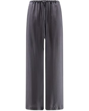 Alysi Drawstring Wide-Leg Trousers - Grey