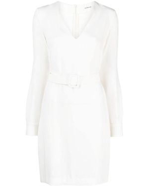 P.A.R.O.S.H. Belted V-Neck Minidress - White