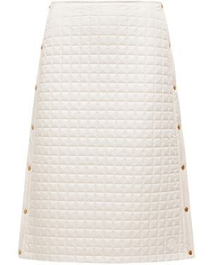 Moncler Square-Quilted Padded Midi Skirt - White