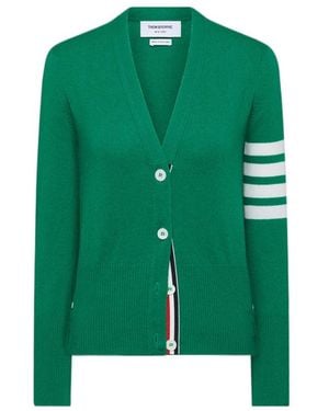 Thom Browne Cashmere V-Neck Cardigan - Green