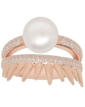 Apm Monaco Sector Serrated Ring - Pink