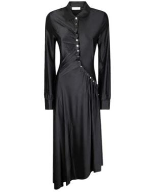 Rabanne Rabanne Long Sleeved Long Dress - Black