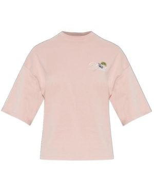 DIESEL T-Cropyn Floral Logo Cropped T-Shirt - Pink