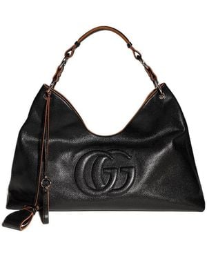 Gucci Large Double G Shoulder Bag - Black