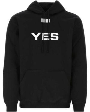 VTMNTS Yes No Printed Drawstring Hoodie - Black