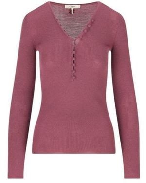 Chloé Chloé V-Neck Knitted Top - Purple