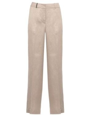 Peserico Wide-Leg Pants - Natural