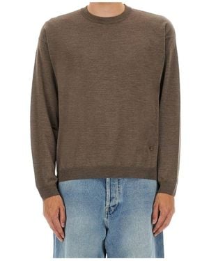 Moschino Crewneck Knitted Sweater - Brown