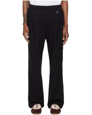 WOOYOUNGMI Pleated Drawstring-Waist Track Trousers - Black