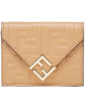 Fendi Ff Diamonds Tri-Fold Wallet - Natural