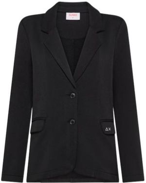 Sun 68 Cotton Fleece Blazer - Black