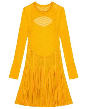 Givenchy Crewneck Long-Sleeved Dress - Yellow