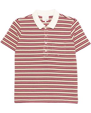 A.P.C. Striped Polo T-Shirt - Red