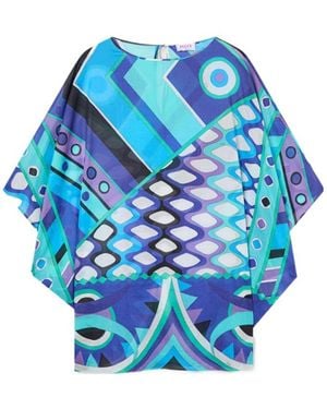 PUCCI Pucci Vivara Printed Kaftan Dress - Blue