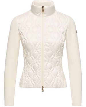 Moncler Cotton Padded Zip-Up Cardigan - White