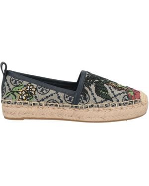 Tory Burch Logo-Print Espadrilles - Gray