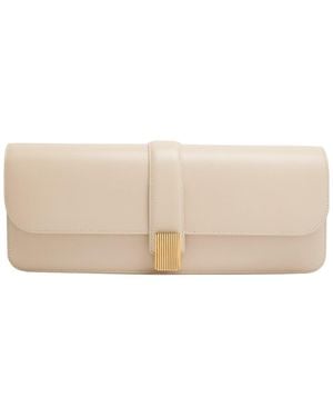 KHAITE Leather Clutch - Natural