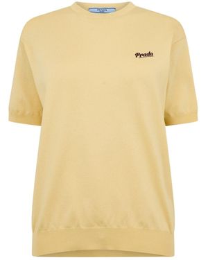 Prada Short-Sleeved Knit Top - Yellow