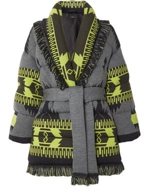 Alanui Jacquard Wool Down Coat - Gray