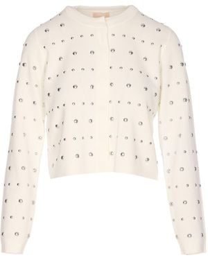 Liu Jo Long Sleeved Embellished Cardigan - White