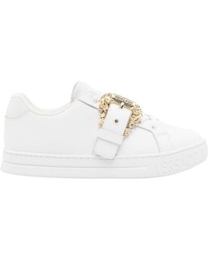 Versace Jeans Couture Baroque Buckle Trainers - White