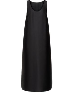 Loulou de Saison Sleeveless Silk Midi Dress - Black