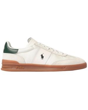 Ralph Lauren Bedford Leather Trainers - White