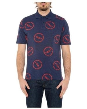 Martine Rose Baba Logo Print Polo Shirt - Blue