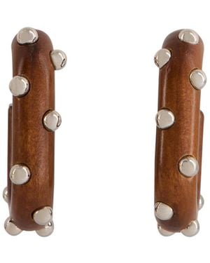 Rabanne Rabanne Studded Hoop Earrings - Brown
