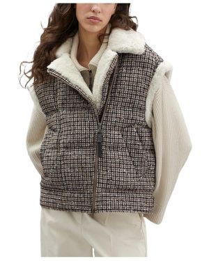 Brunello Cucinelli Check-Print Goose-Down Gilet - Grey