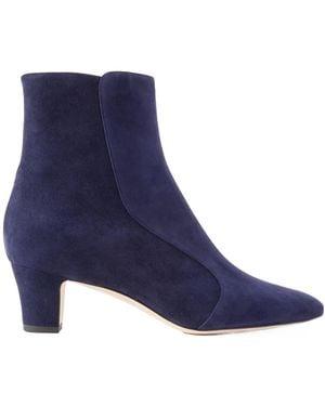Manolo Blahnik Suede Ankle Boots - Blue