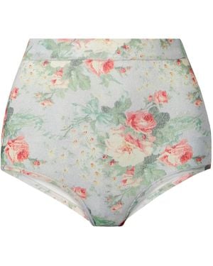 Simone Rocha Floral-Print Stretch-Knit Shorts - White