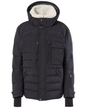 Bogner Down-Filled Ski Suit Features A Detachable Fleece Hood - Blue