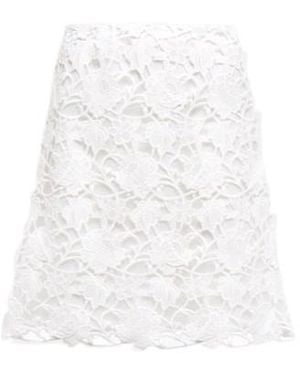 Giambattista Valli Broderie Anglaise Cotton-Blend Miniskirt - White