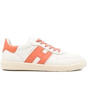 Hogan Logo Detailed Lace-Up Trainers - Pink