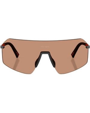 Prada Linea Rossa Prada Eyewear Linea Rossa Irregular Frame Sunglasses - Pink