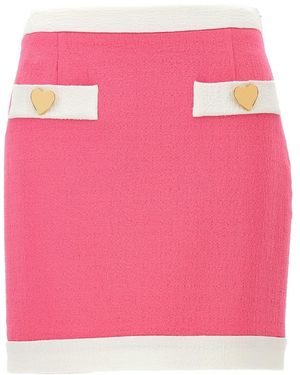 Moschino Heart Buttons Skirts - Pink
