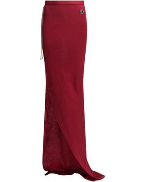 Rick Owens Moncler Appliquéd Cotton-Jersey Maxi Skirt - Red