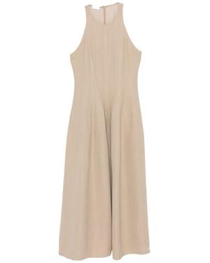 Brunello Cucinelli Sleeveless Panelled Midi Dress - Natural